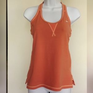 Nike Orange Dry-Fit Racerback Workout Tank with Built-in Bra Small